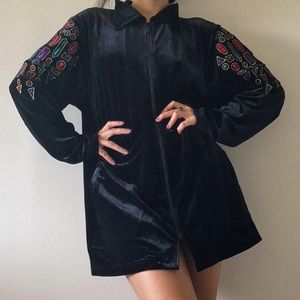 Wearable art velvet jacket